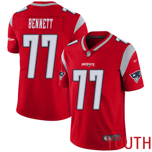 New England Patriots Football #77 Inverted Legend Limited Red Youth Michael Bennett NFL Jersey->new england patriots->NFL Jersey